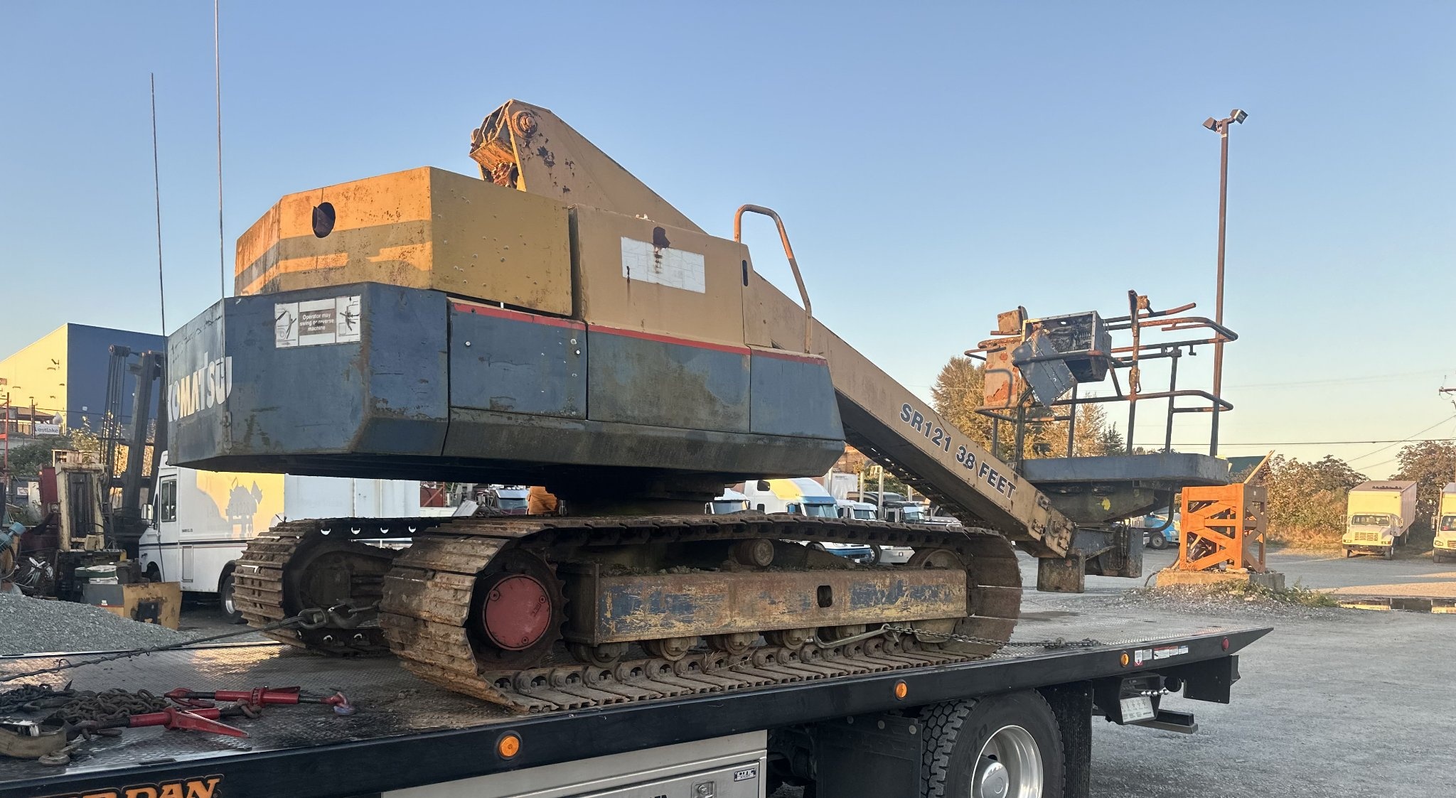 Komatsu excavator crane scrap removal Langley